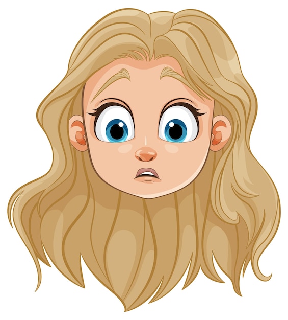 Vector surprised blonde cartoon girl