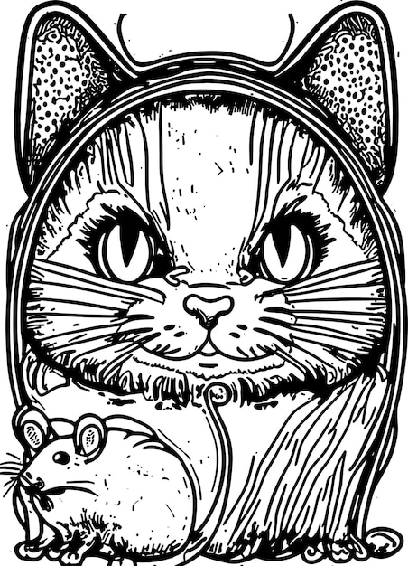 Cat Icon Cute Mirror Coloring Page Graphic by flatbackgroundstudio ·  Creative Fabrica