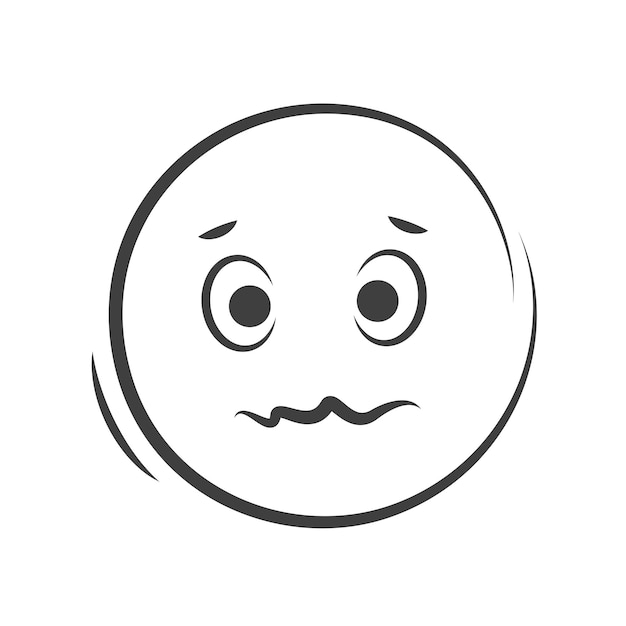 Vector surprised emoticon shocked emoticon emoji icon isolated on white background
