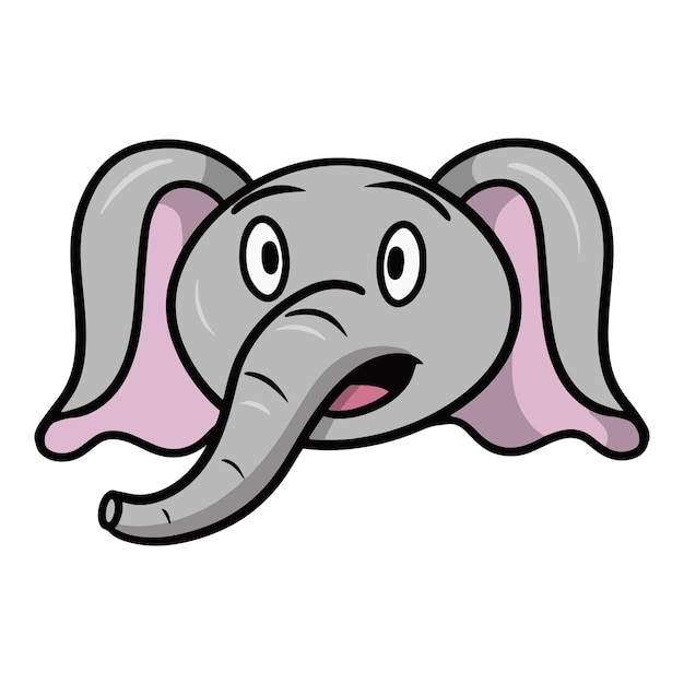 Surprised little elephant emotions of a cartoon elephant vector illustration