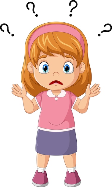 Scared Face Little Girl Clip Art - Scared Face Little Girl Image