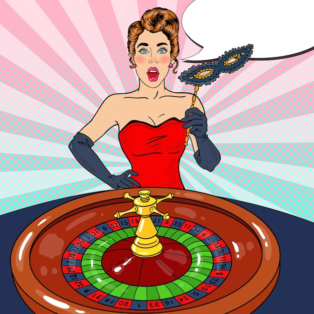 Surprised Woman Behind Roulette Table