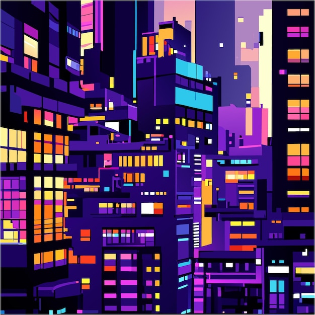 Vector surreal cyberpunk realms in pixel art chaos