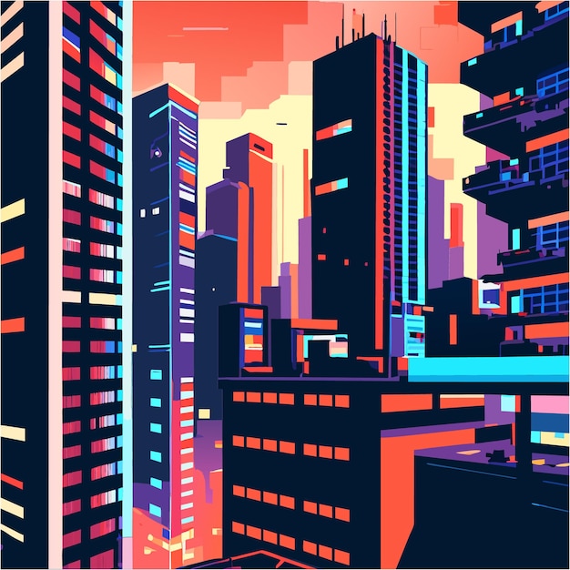 Regni cyberpunk surreali nel caos di pixel art