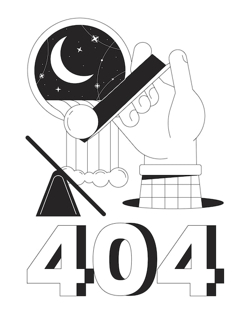 Surreal esoteric black white error 404 flash message Dropping sphere Waterfall window Monochrome empty state ui design Page not found popup cartoon image Vector flat outline illustration concept