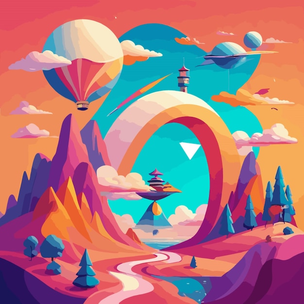 Vector surreal illustration vector