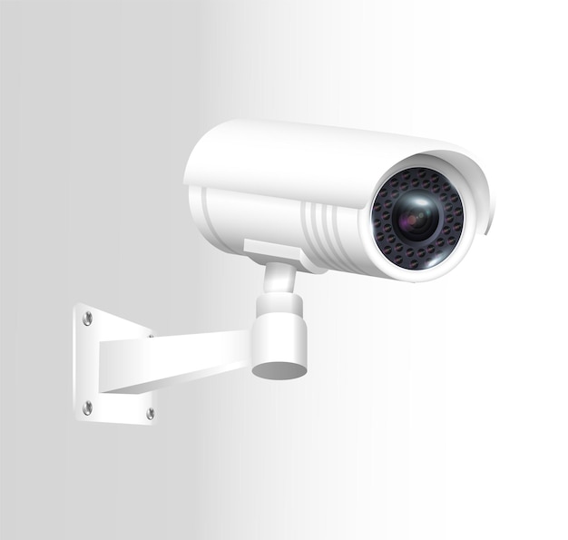 Вектор Камера наблюдения, система защиты дома, декоративный набор, изолированная векторная иллюстрация
