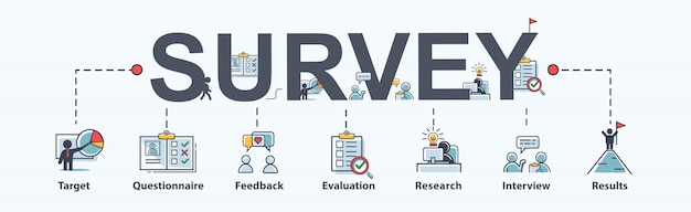 Survey icon for business and marketing, questionnaire, satisfaction and research.