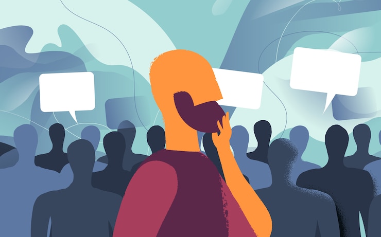 Vector survey of opinions from users and people