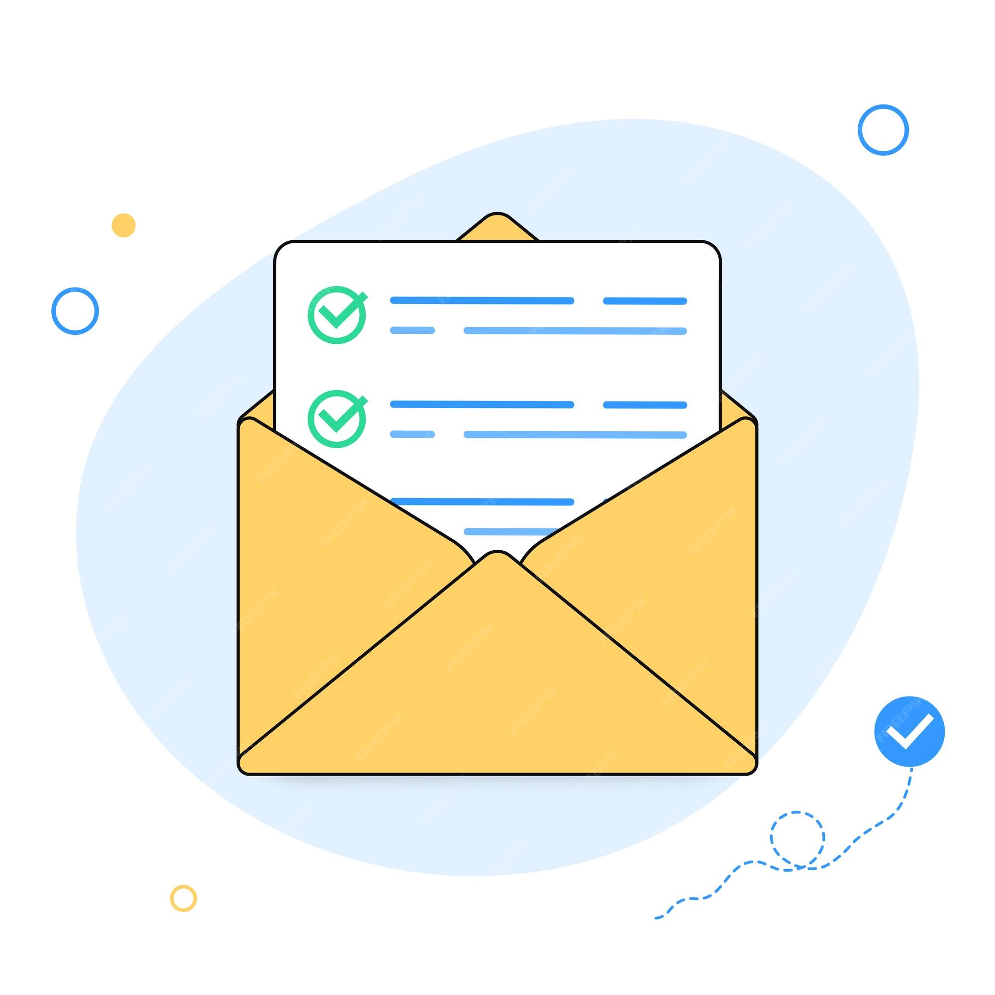 Premium Vector | Survey vote email checklist icon vector or mail letter with online task exam form selection flat cartoon illustration concept of digital envelope with questionnaire quiz document with check marks Premium Vector | Survey vote email checklist icon vector or mail letter with online task exam form selection flat cartoon illustration concept of digital envelope with questionnaire quiz document with check marks
