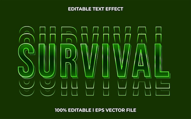 survival editable text effect, lettering typography font style, nature 3d text for tittle