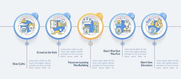 아파트 원 Infographic 템플릿에서 화재 생존