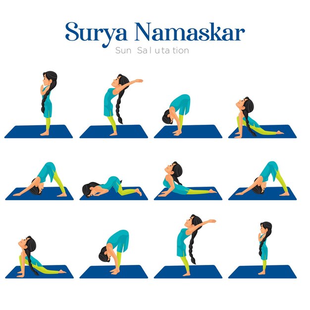 Surya namaskar zonnegroet banner ontwerpsjabloon