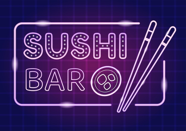 Sushi Bar Japan Aziatisch eten sjabloon Hand getekende Cartoon vlakke afbeelding