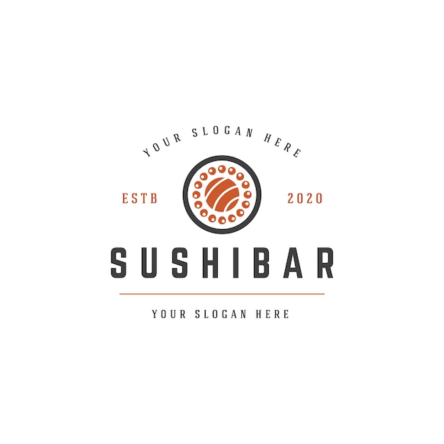 Sushi bar japanese food logo design