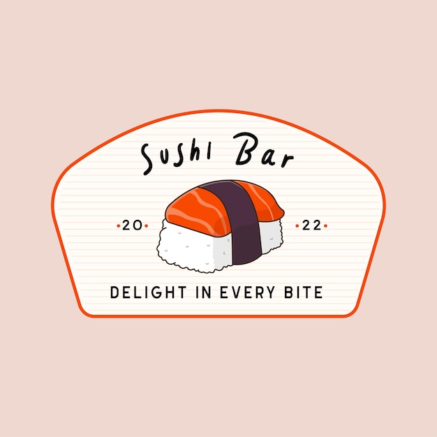 寿司バーのロゴバッジのコンセプト