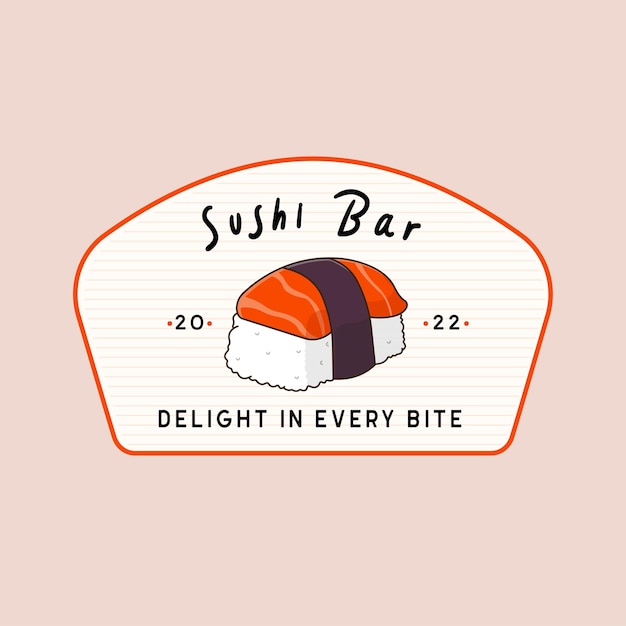 Sushi bar logo badge concept