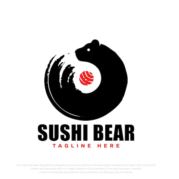 Sushi bear logo Bear logo vector logo templete