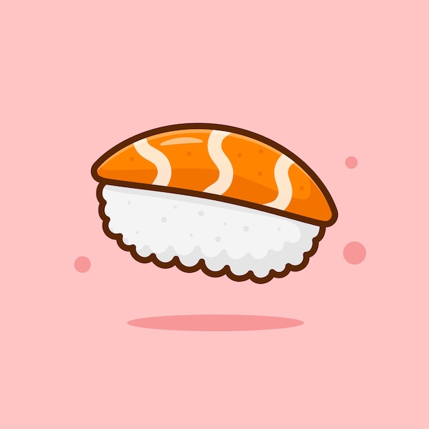 Sushi Cartoon Vector Illustratie Goed Gebruikt Voor Sticker Logo Pictogram Clipart Etc