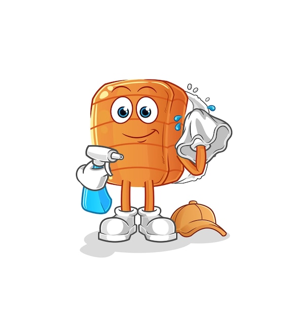 Sushi cleaner vector cartoon character