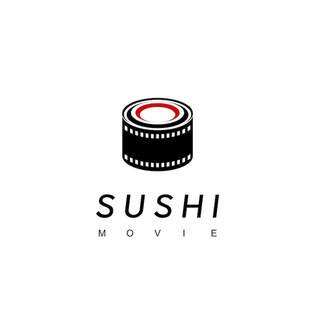 Ispirazione per il design del logo del film culinario di sushi