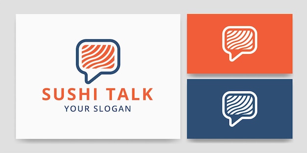 Sushi en Bubble Chat Logo Concept
