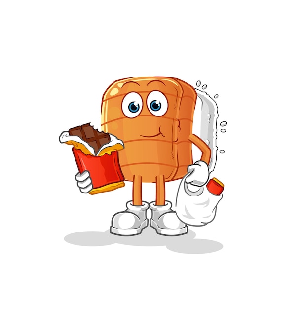 Sushi eten chocolade mascotte cartoon vector