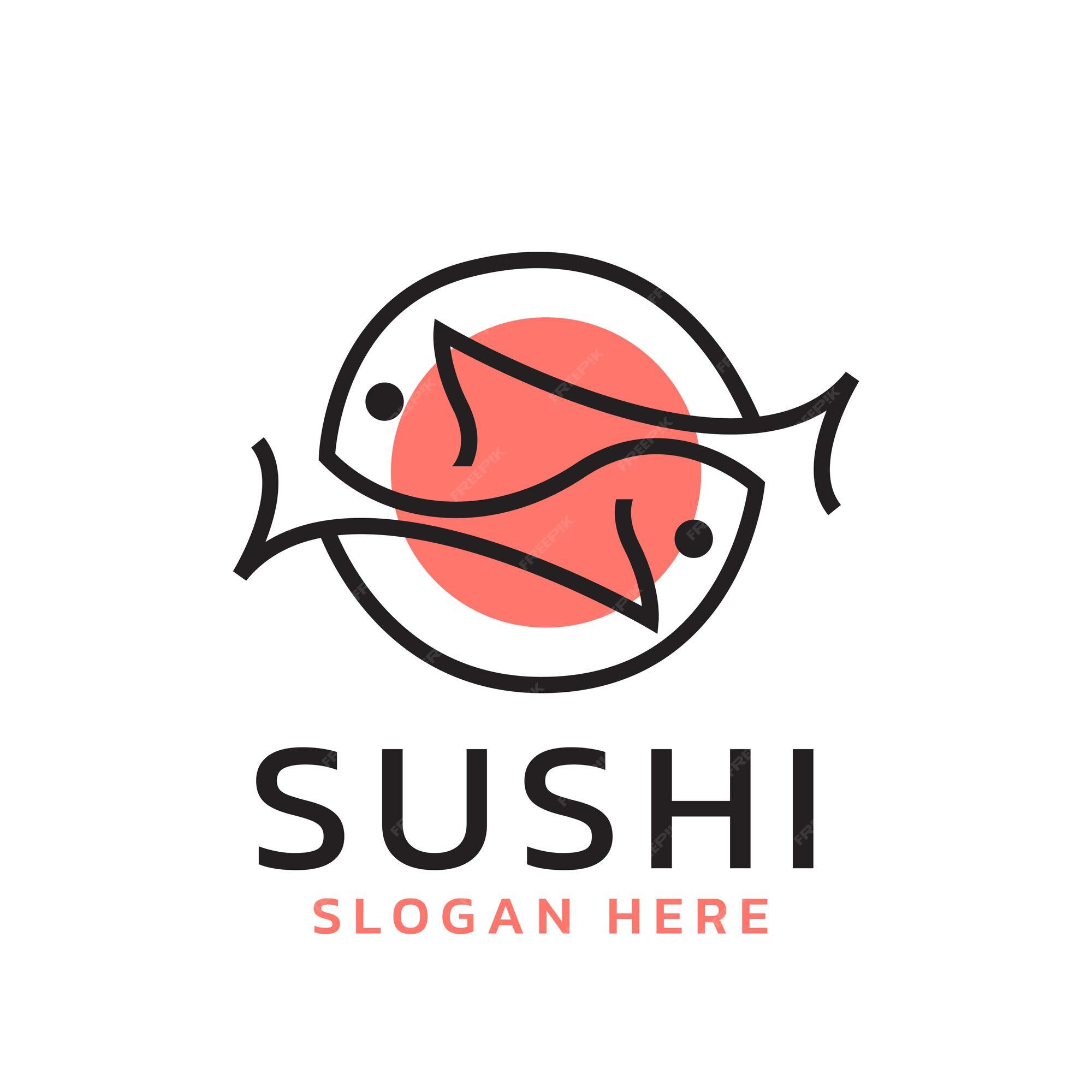 Premium Vector | Sushi fish japanese traditional food logo design