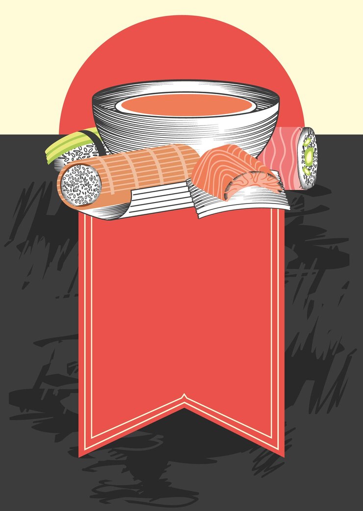 Vector sushi food gourmet