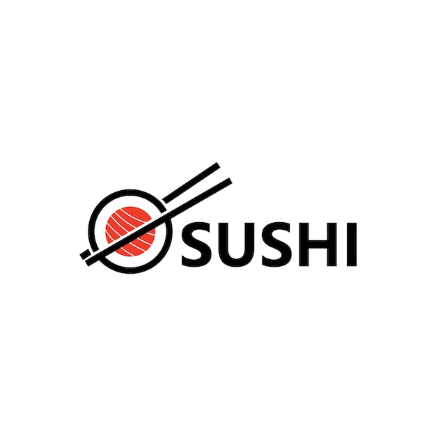 Disegno del modello di logo di cibo sushi