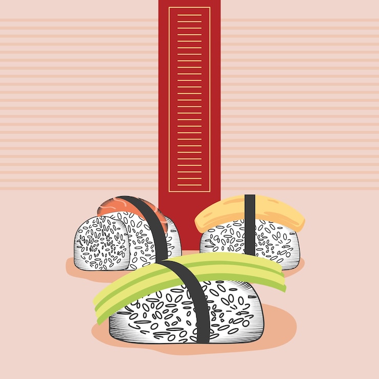 Vector sushi food menu
