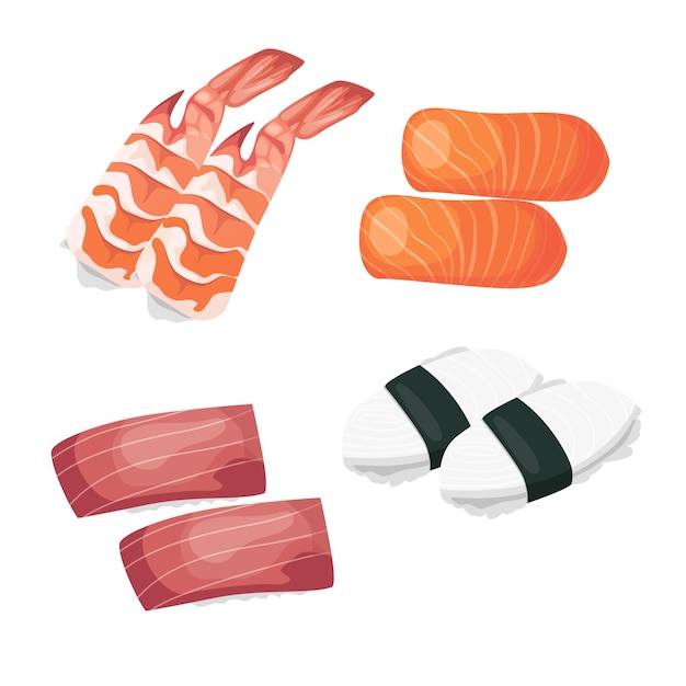 Vector sushi food sign emoji icon illustration japanese restaurant