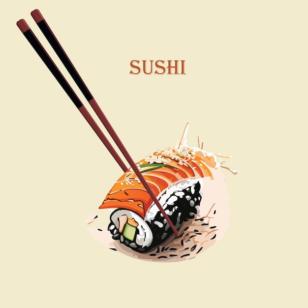 Vector sushi food