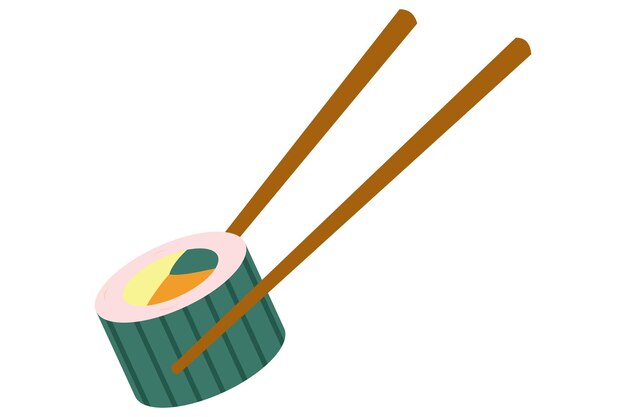 Disegno di adesivo a molla disegnato a mano per sushi