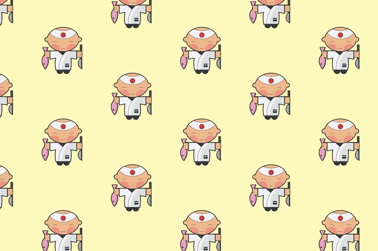 Vector sushi icon pattern design and logo art free vector