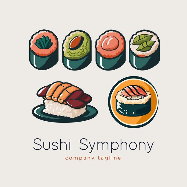 Vector sushi icon set vector illustratie van japans eten