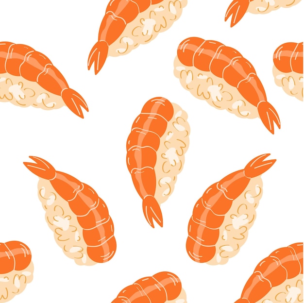 Vector sushi. japans eten, vectorillustratie. patroon