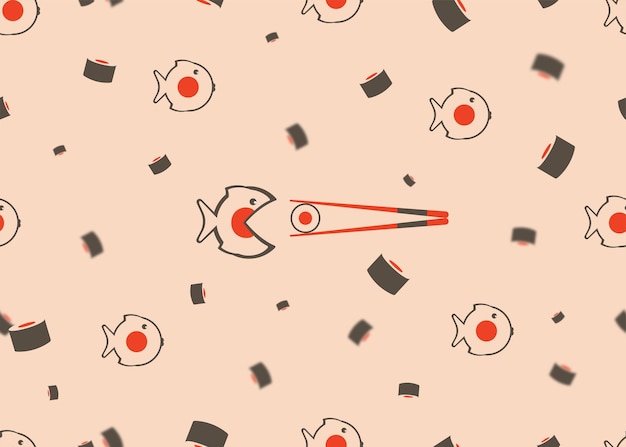 Vector sushi japans eten vectorillustratie