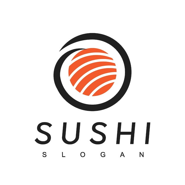 Sushi logo design template japanese food icon