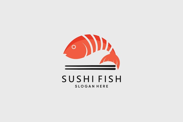 ベクトル チョップスティックとクリエイティブなアイデアでレストランの寿司ロゴデザインのベクトルイラスト