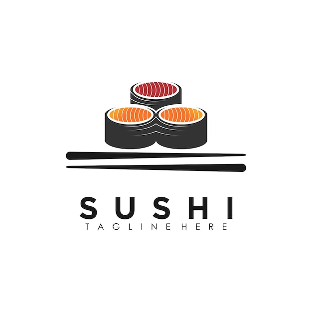 Sushi logo design vector with illustration premium concept