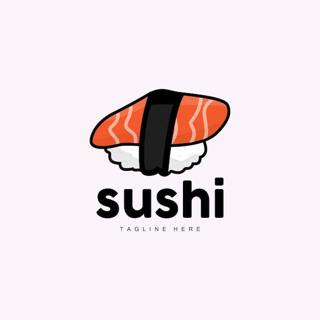 Sushi Logo Japanese Fast Food Design Vector Icon Template Symbol