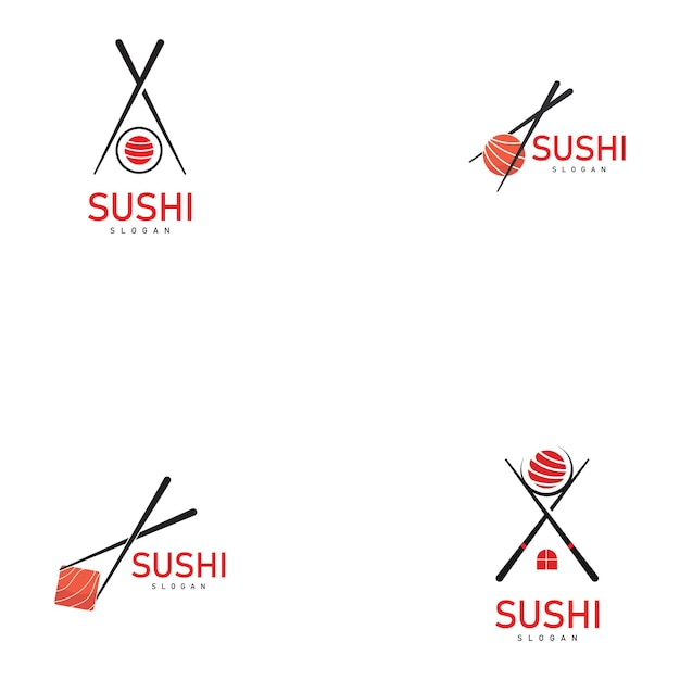 Sushi logo Japans eten Aziatisch eten restaurant icoon