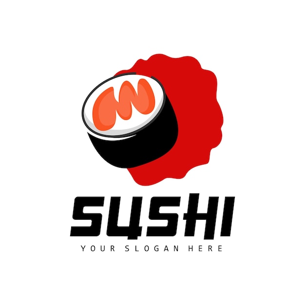 Sushi Logo Japans Eten Sushi Zeevruchten Vector Japanse Keuken Product Merk Ontwerp Sjabloon Pictogram