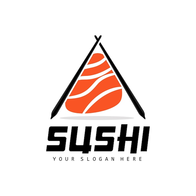 Sushi Logo Japans Eten Sushi Zeevruchten Vector Japanse Keuken Product Merk Ontwerp Sjabloon Pictogram