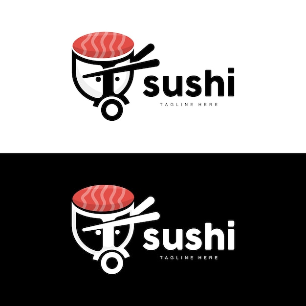 Sushi Logo Japanse Fast Food Design Vector pictogram sjabloon symbool