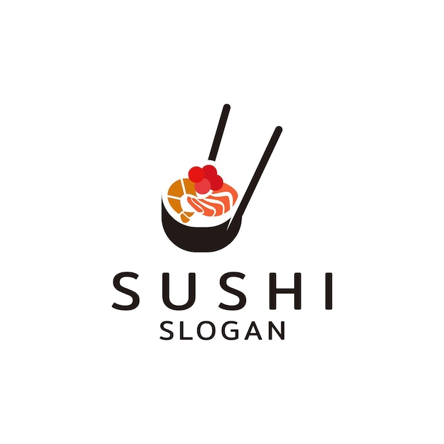 Vector sushi logo pictogram ontwerp tempel en vector