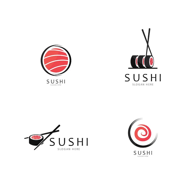 Sushi logo sjabloon vector pictogram voor Japans eten illustratie