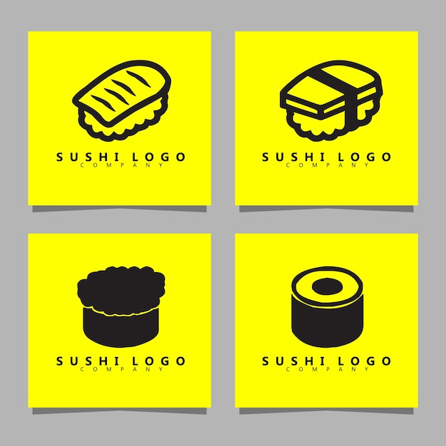 Sushi logo template for japanese food restaurant design inspiration drawing on paper