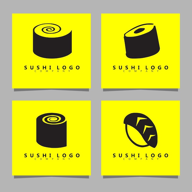 Sushi logo template for japanese food restaurant design inspiration drawing on paper